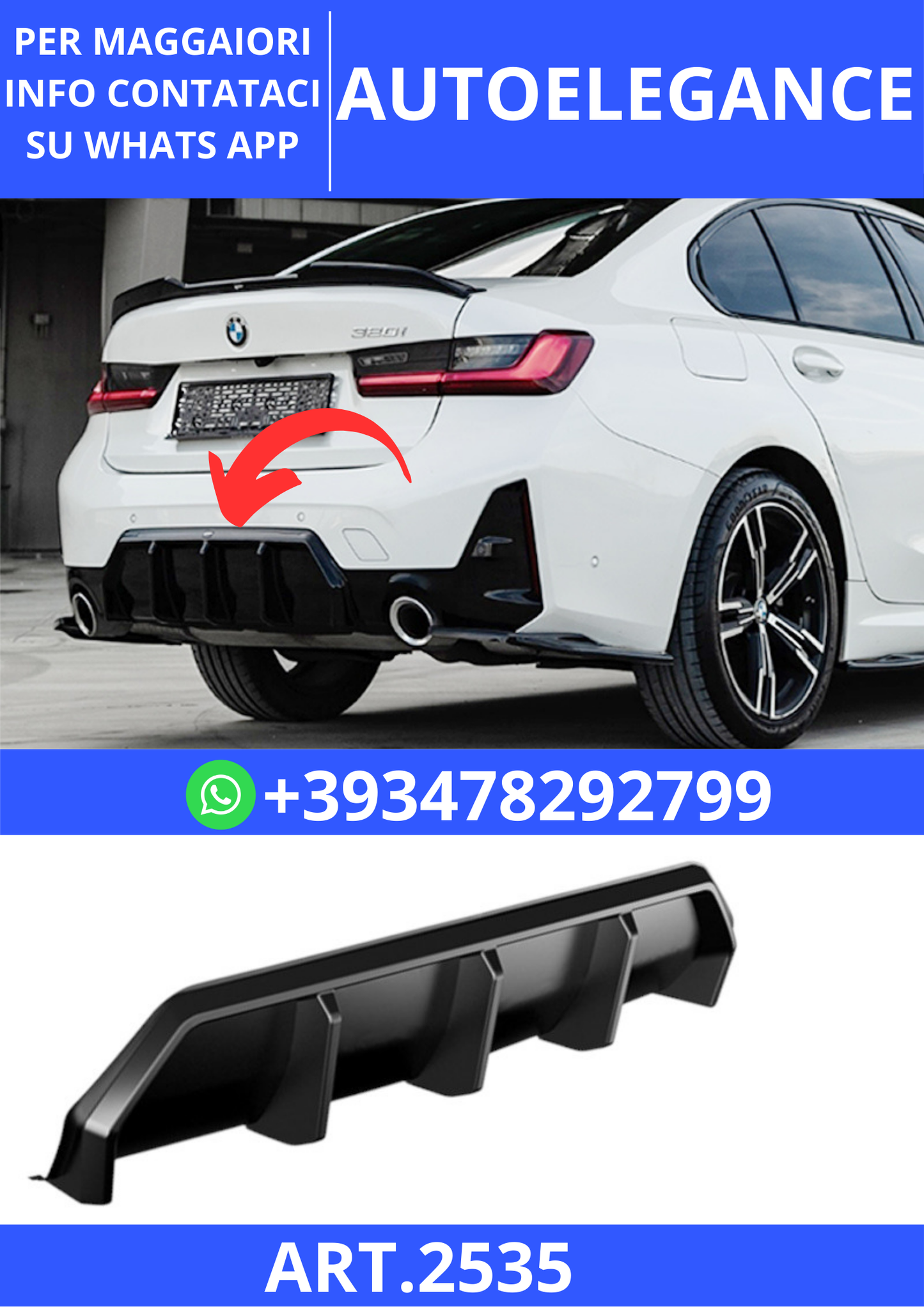 💫ART.2535 Diffusore BMW G20 LCI 2022+ A Plus M Pack V1💫