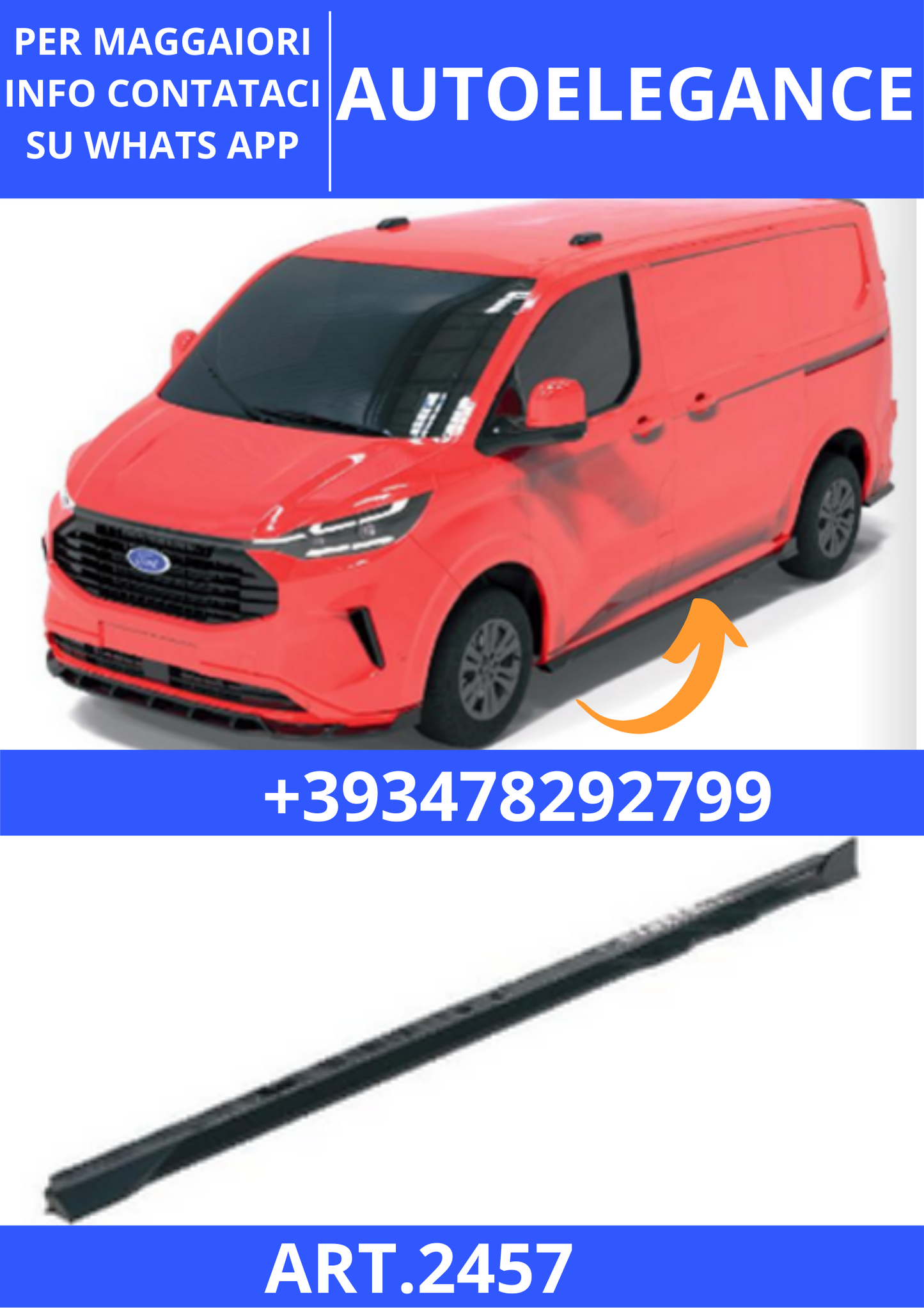 💫ART.2457 SOTTO MINIGONNE FORD TRANSIT CUSTOM MK2 2023+💫