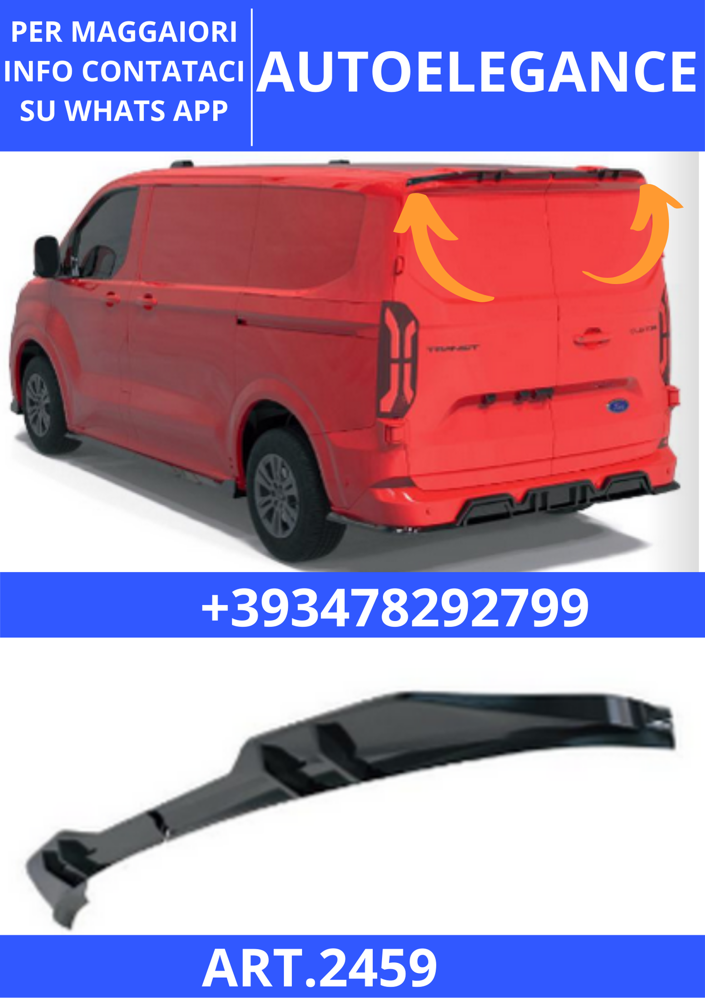 💫ART.2459 SPOILER FORD TRANSIT CUSTOM MK2 2023+💫