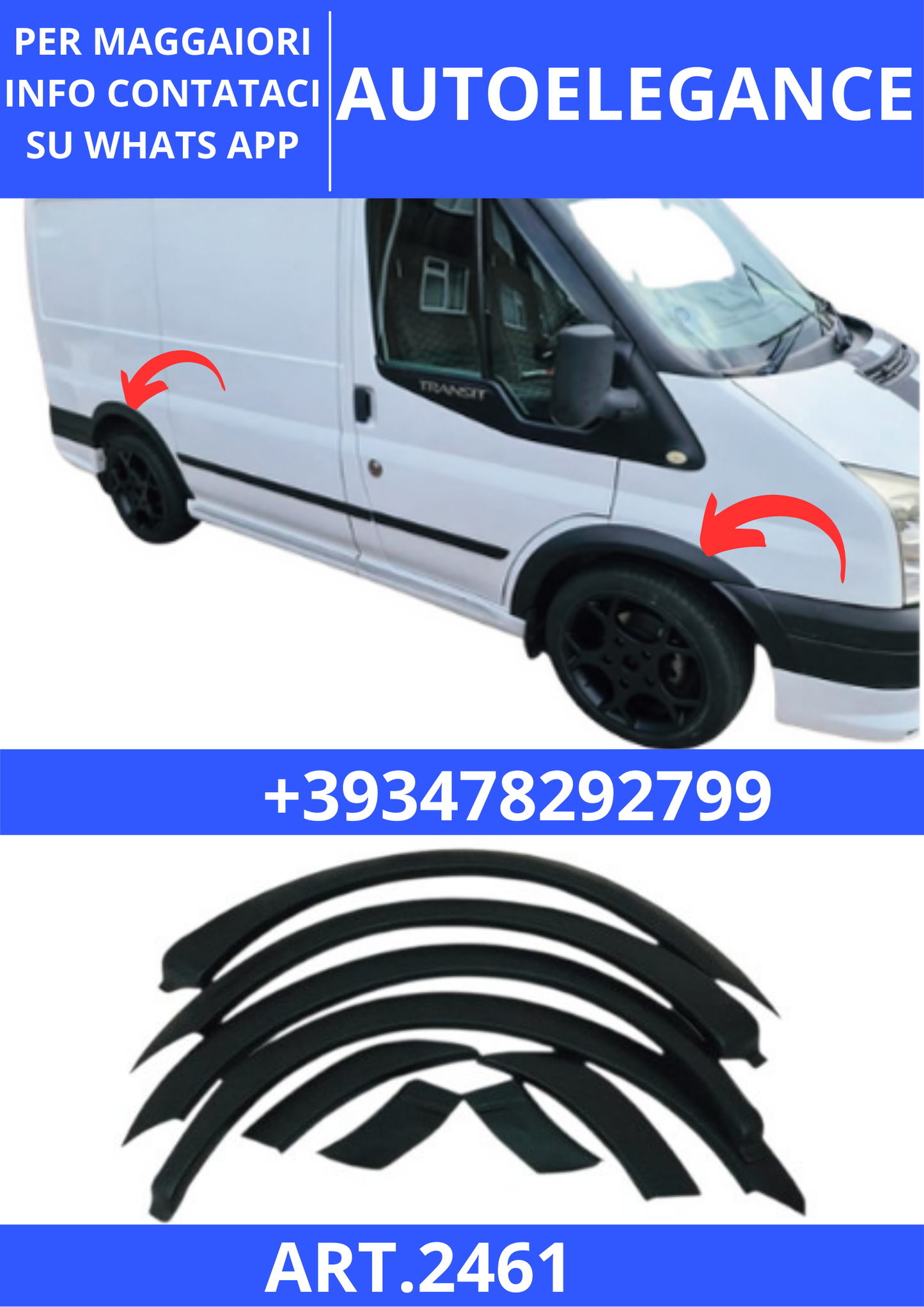 💫ART.2461 PARAFANGHI ALLARGATI FORD TRANSIT MK7 2007-2013💫