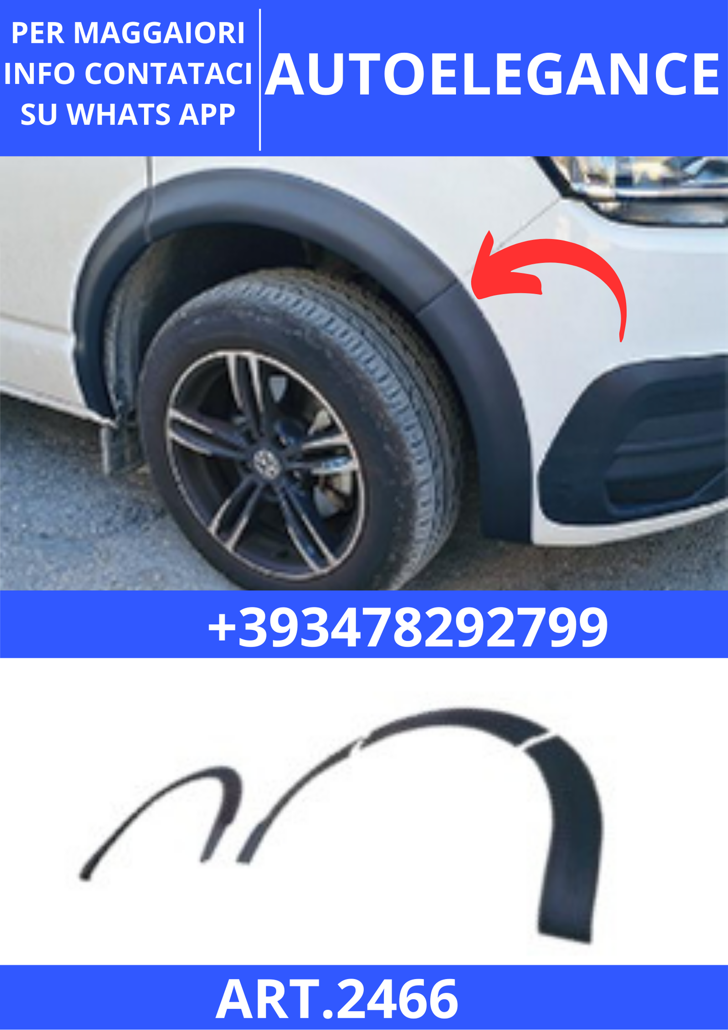 💫ART.2466 PARAFANGHI ALLARGATI VW TRANSPORTER T6.1 2019-2021💫