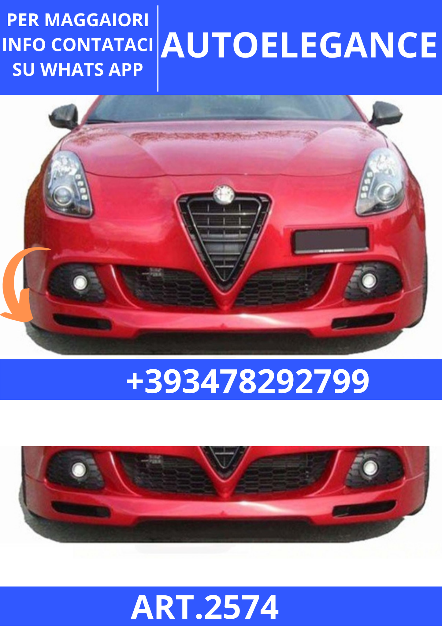💫ART.2574 Splitter A. Romeo Guilietta 2010+ Vernice Primer💫