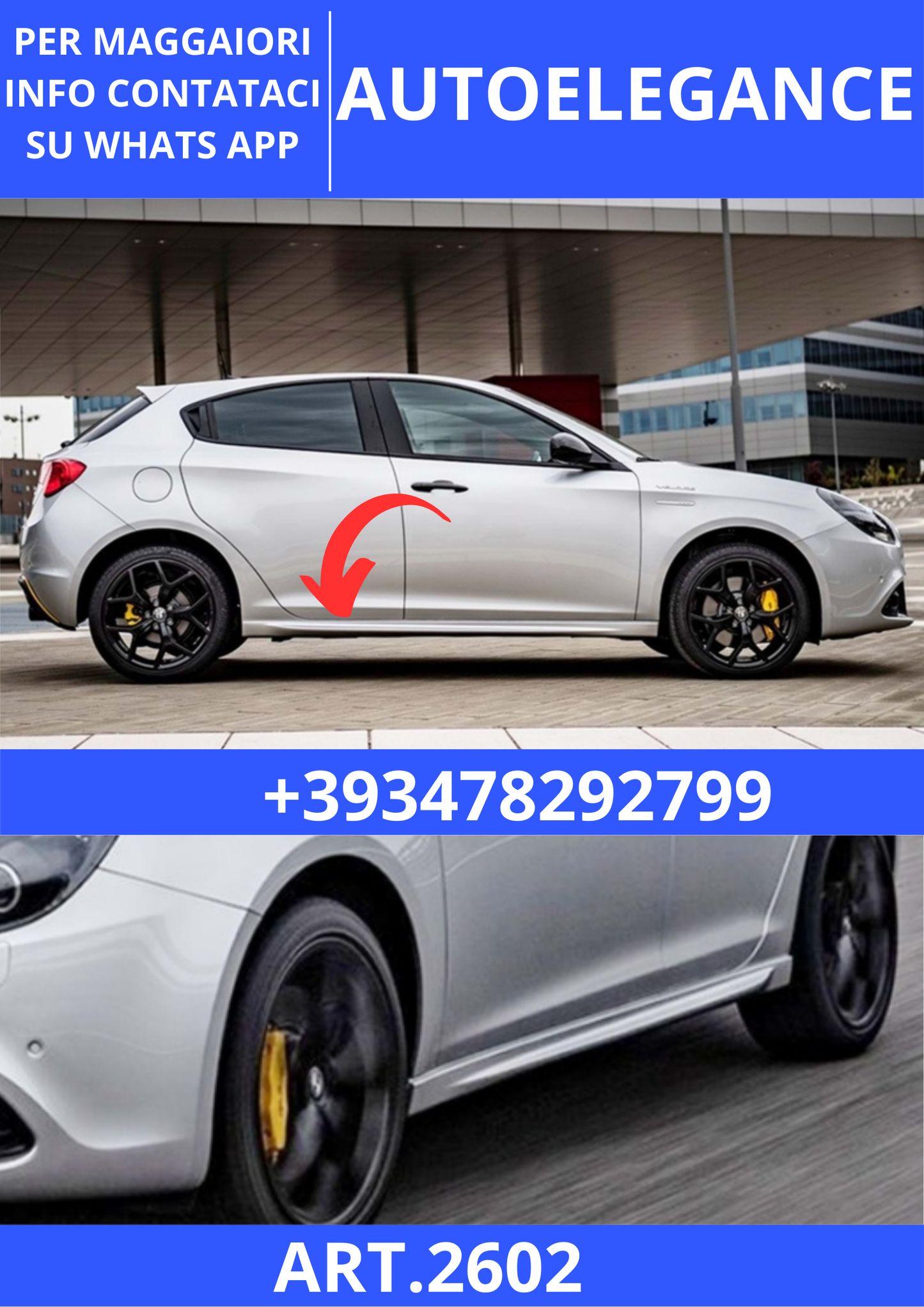 💫ART.2602 Sotto Minigonne A. Romeo Giulietta A Plus Veloche V1 Style 2010+💫