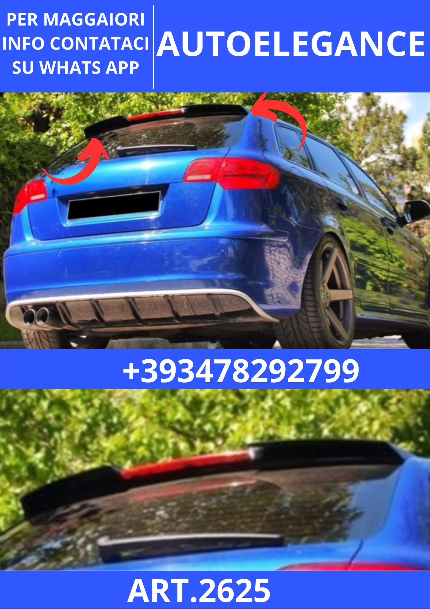💫ART.2625 Spoiler RS3 Audi A3 8P 4D 2003+💫