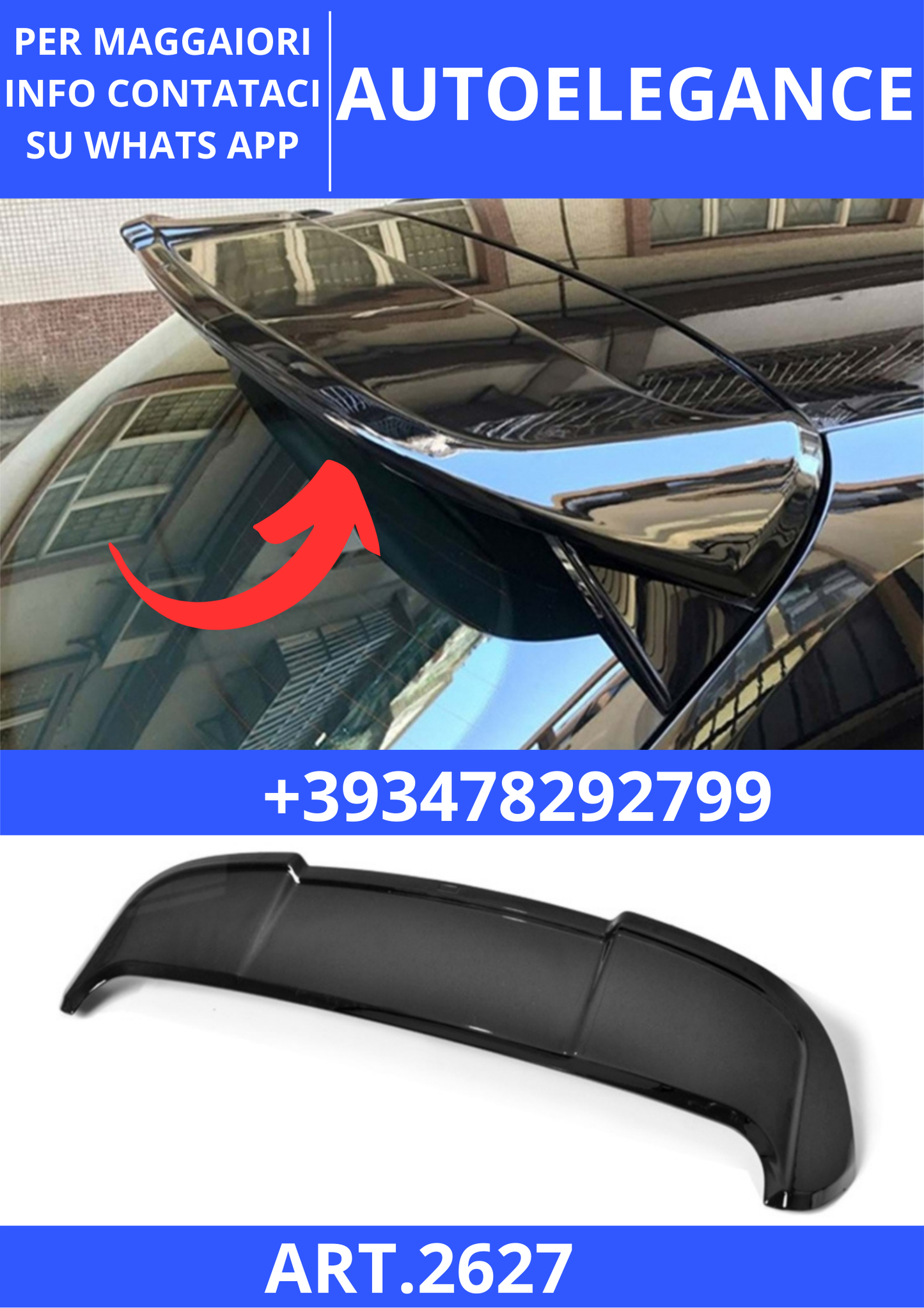 💫ART.2627 Spoiler RS3 Audi A3 8V SB 2012+ Nero Pianoforte💫