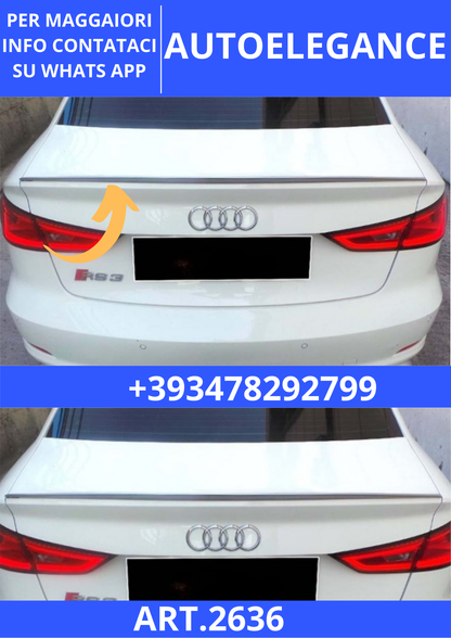 💫ART.2636 BS.SPT.IA053UP Spoiler Anatomic Style Trunk per Audi A3 8V SD 2012+💫