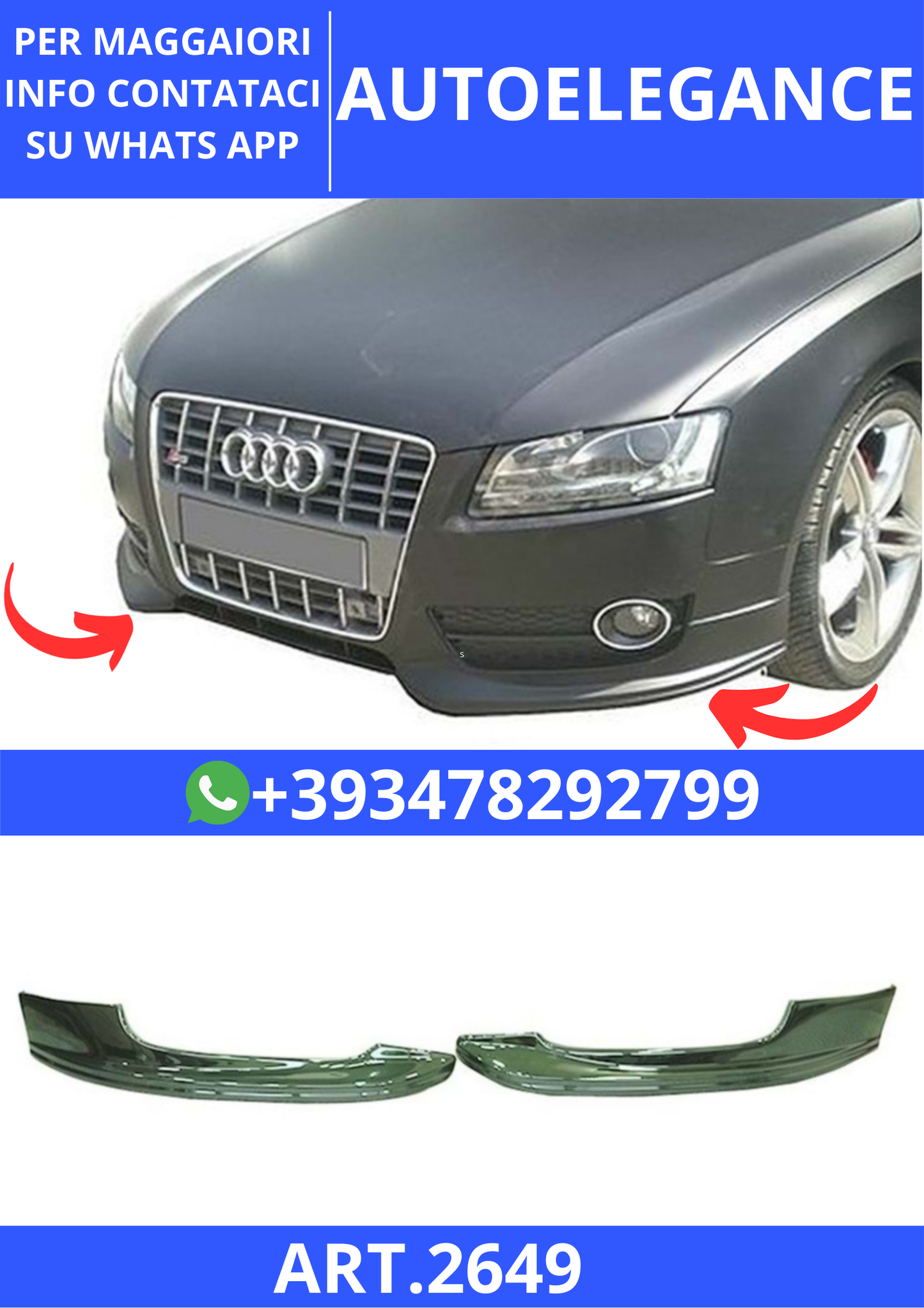 💫ART.2649 Front Flap S-Line Audi A5 2007+💫