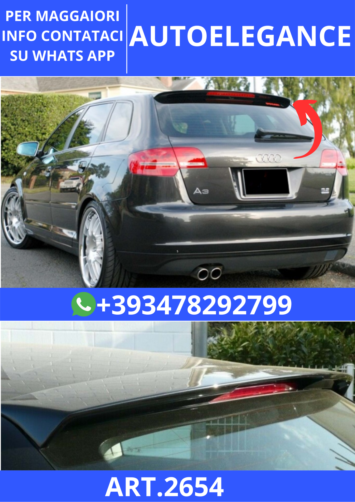 💫ART.2654 Spoiler S3 Style Audi A3 8P 4D 2003+💫