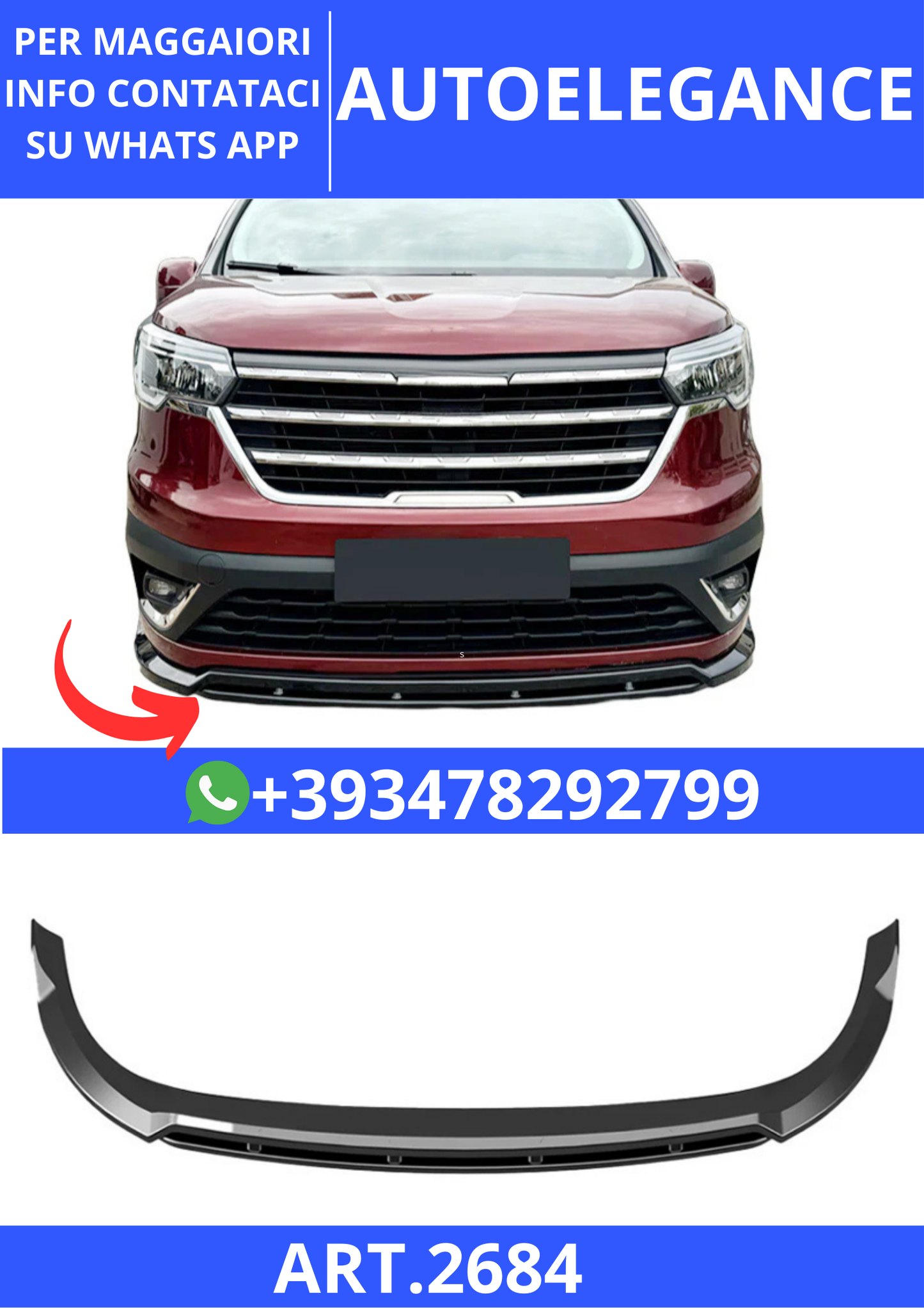 💫ART.2684 Splitter V1 Style Renault Trafic 3 FL2 2022+💫