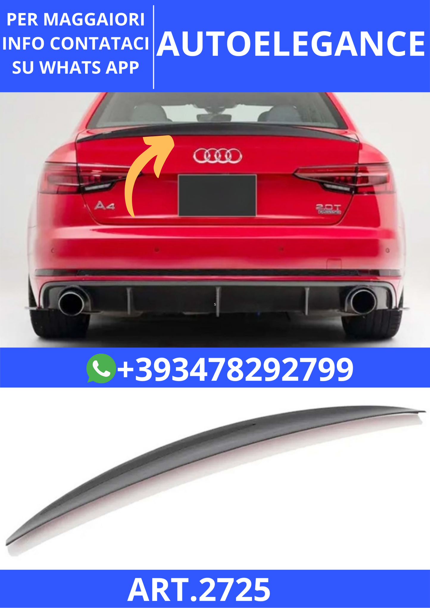 💫ART.2725 Spoiler S4 V2C Style Audi A4 B9 FL2 2019+💫