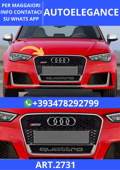 💫ART.2731 Griglia Anteriore RS3 Style Audi A3 8V FL 2017+💫