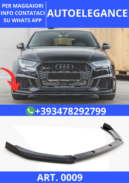 💫ART. 0009 SPLITTER A3 8V 2017-2020 RS3 NERO LUCIDO V.3💫