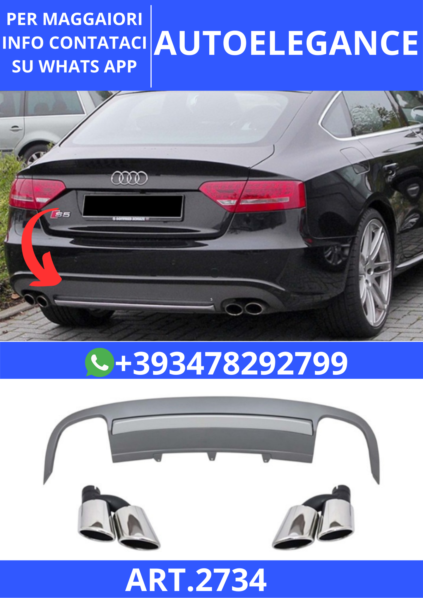 💫ART.2734 Diffusore S5 Audi A5 8T3 2007+💫