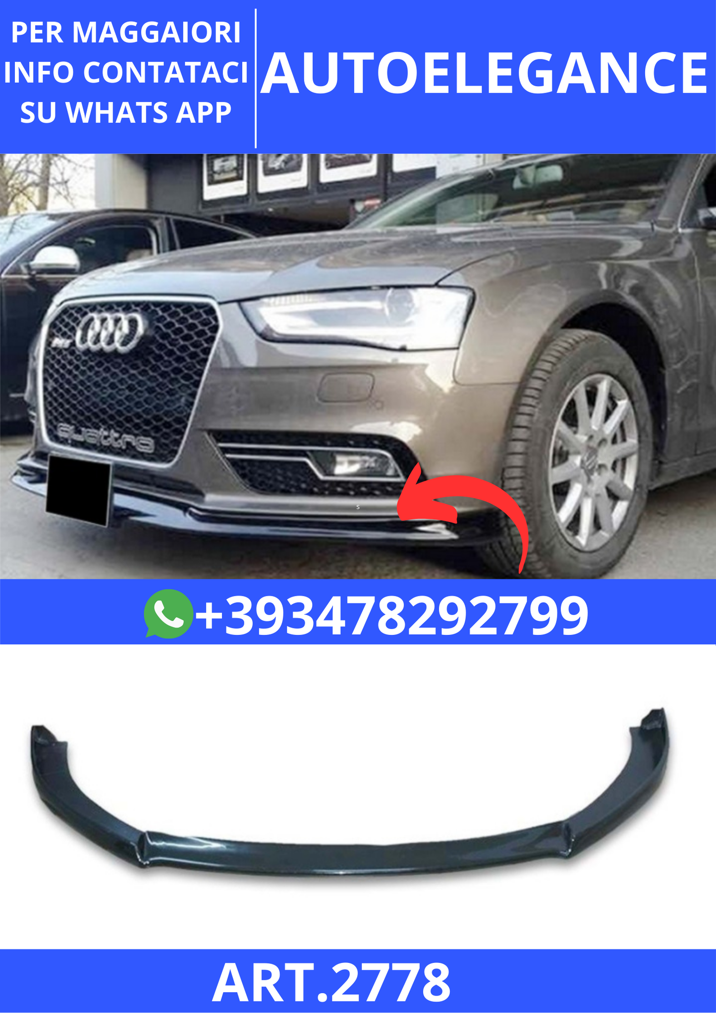 💫ART.2778 Splitter Sportline Style Audi A4 B8 FL 2012+💫