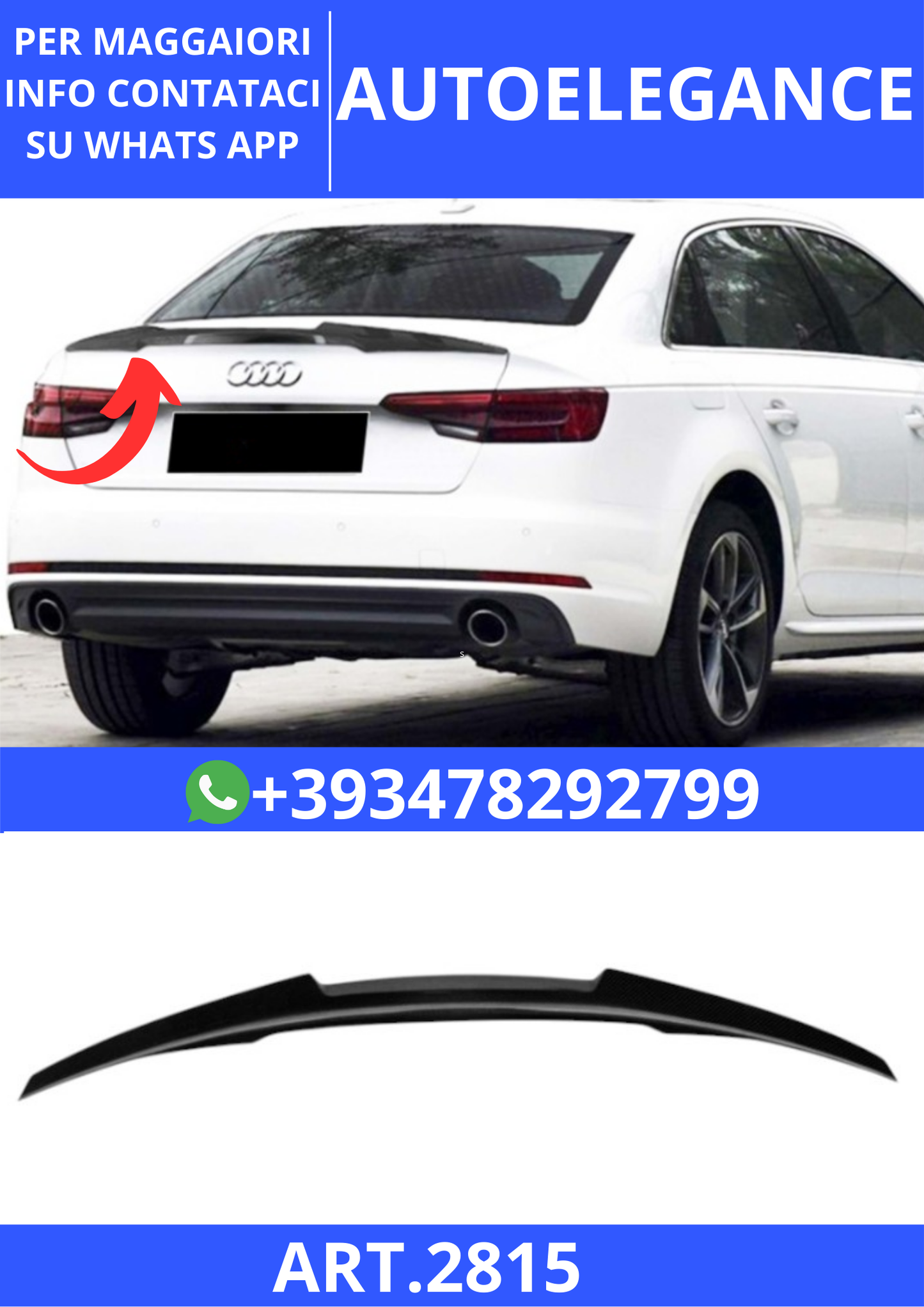 💫ART.2815 Spoiler M4 V2 Style Audi A4 B B8 FL 2012+💫