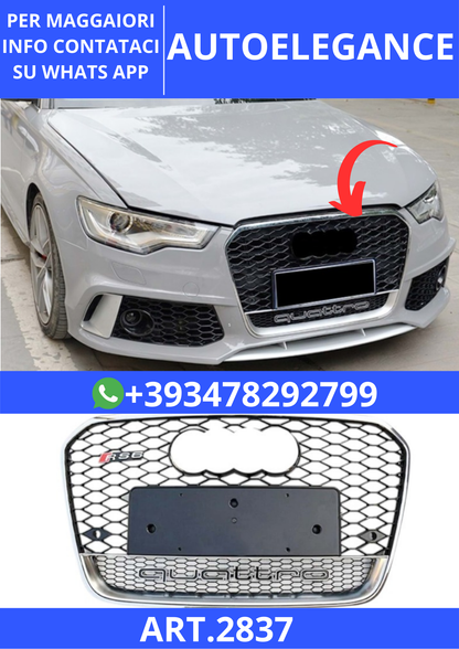 💫ART.2837 Griglia Anteriore RS6 Style Quattro Audi A6 C7 FL 2015+💫