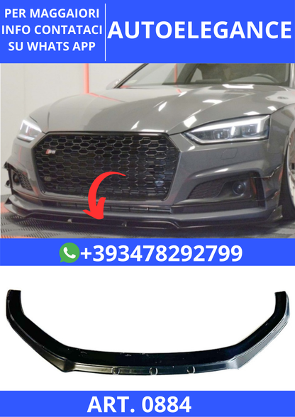 💫ART. 0884 SPLITTER A5 F5 2016-2019 SLINE S5 NERO LUCIDO LOOK MAXTON💫