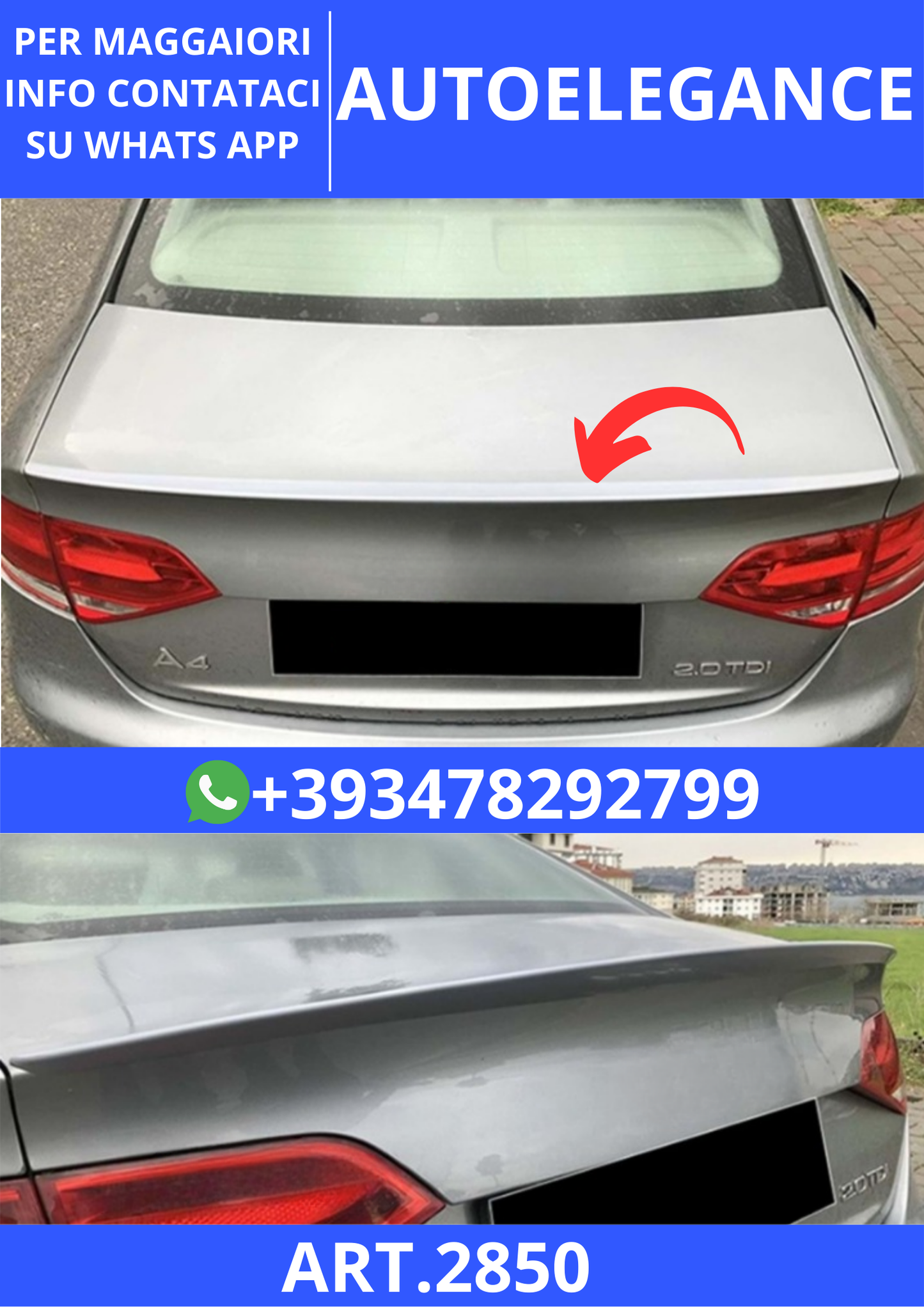 💫ART.2850 Spoiler S4 V2 Style Audi A4 B8 FL 2012+💫