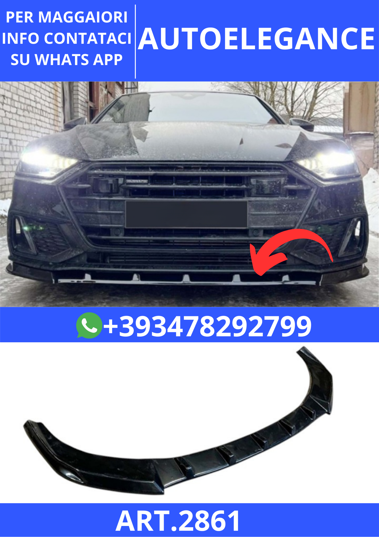 💫ART.2861 Splitter 4K A Plus+ S7 S-Line Audi A7 4G8 FL 2014+💫