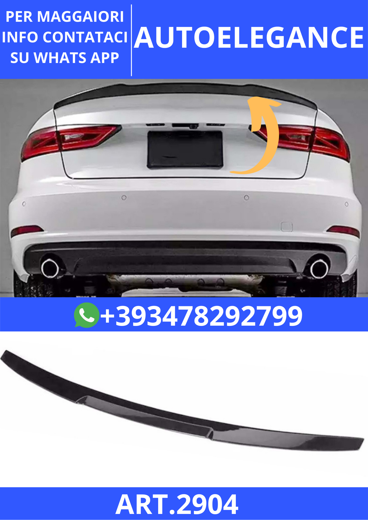 💫ART.2904 Spoiler M4 V1 Audi A3 8V SD 2012+💫