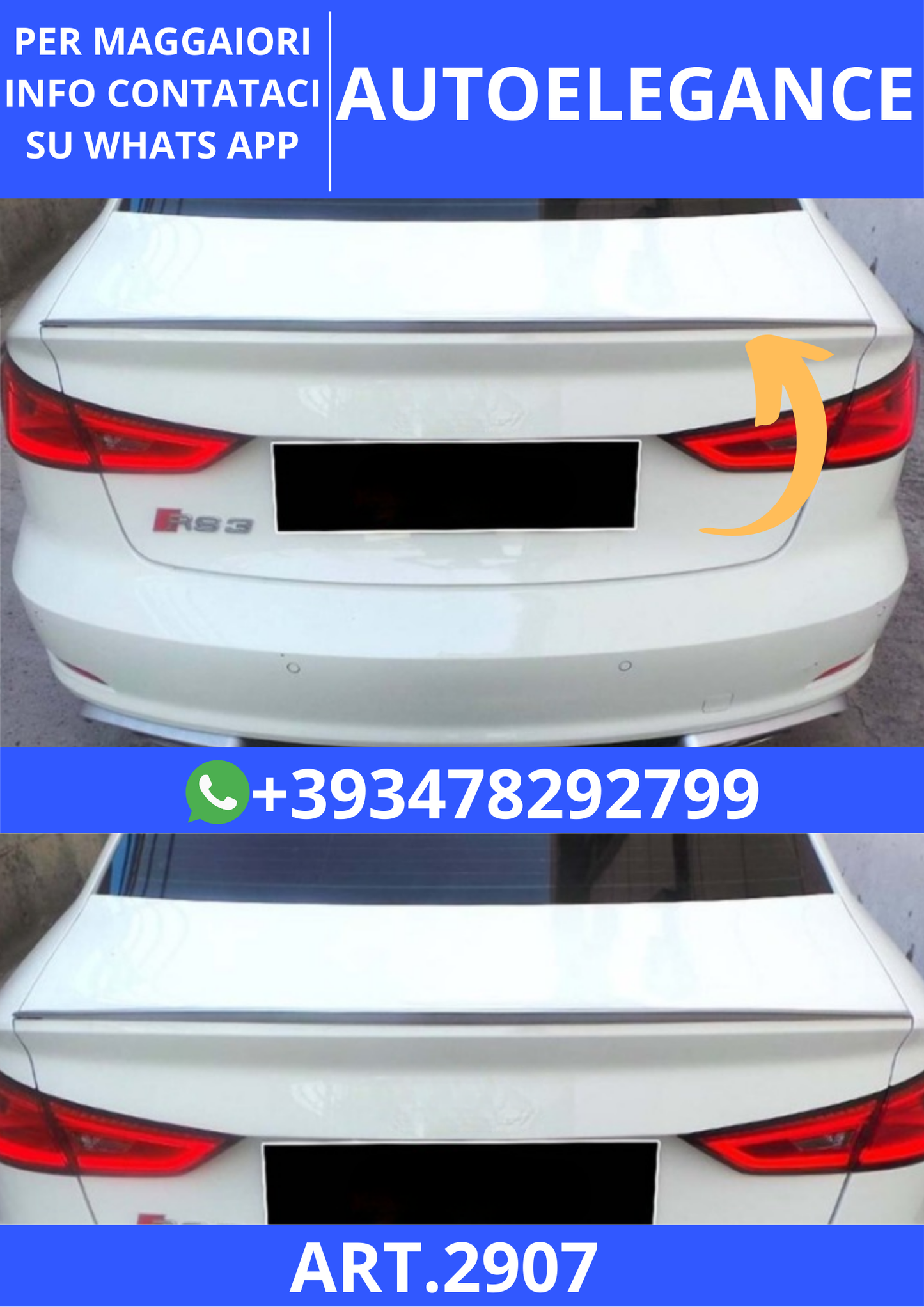 💫ART.2907 Spoiler Anatomic Style Audi A3 8V SD 2012+💫