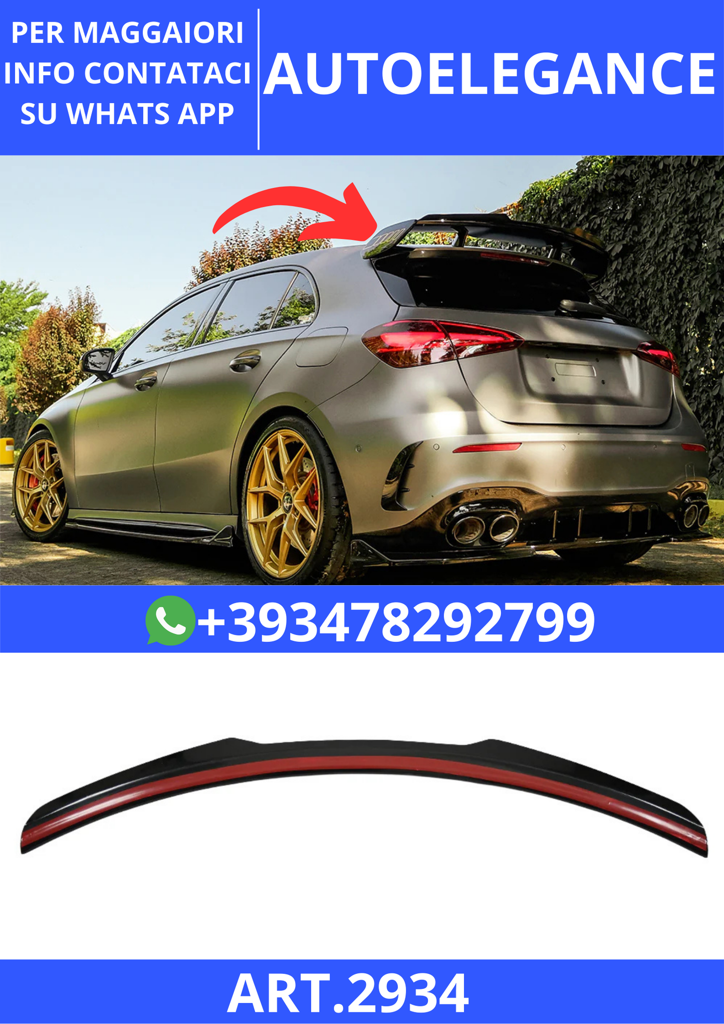 💫ART.2934 Spoiler MERCEDES A Class A45 Aero Pack W177 / W177 Facelift 2019+💫