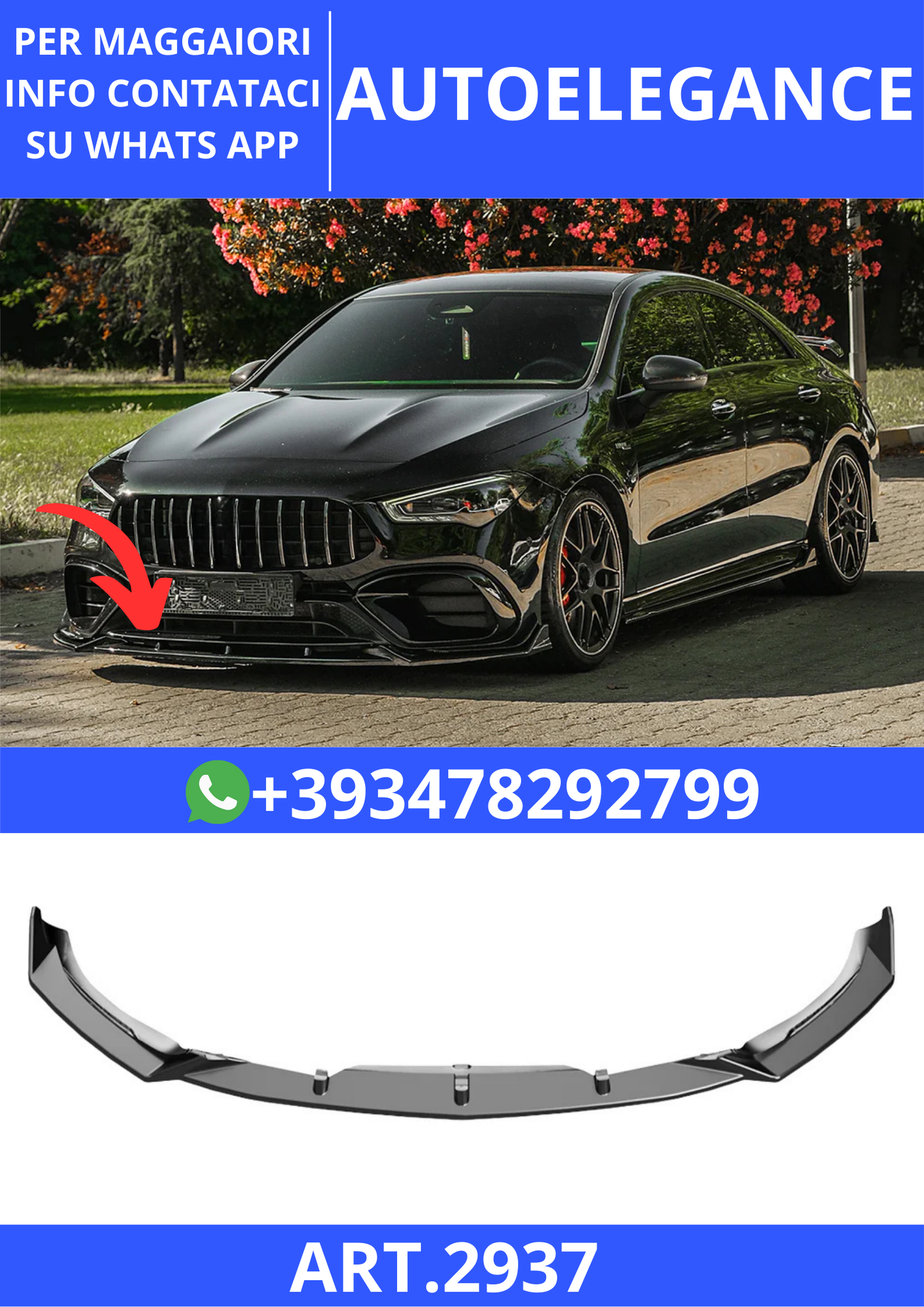 💫ART.2937 Splitter MERCEDES CLA45 S Aero Pack C118 2019-2023💫