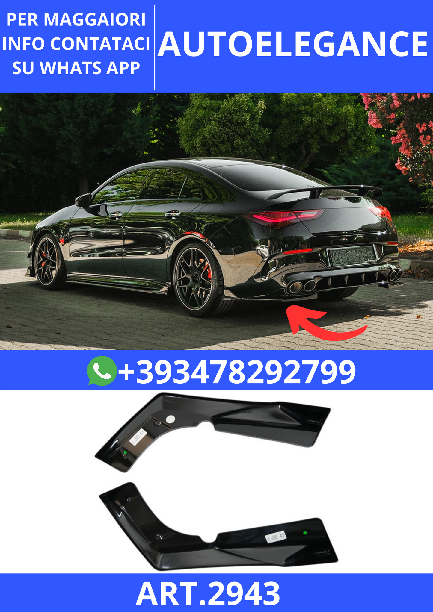 💫ART.2943 Flaps MERCEDES CLA35/CLA45 Aero Pack C118 2019-2023💫