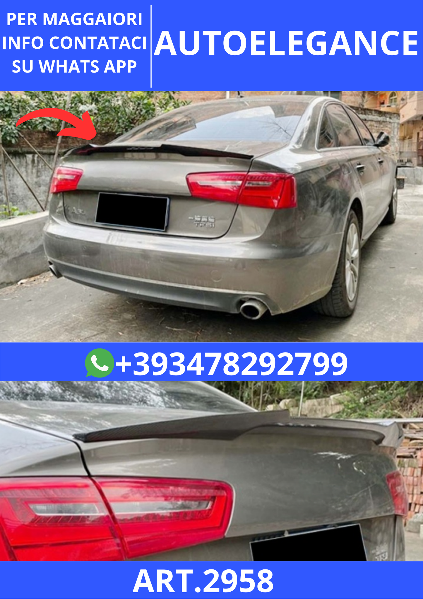 💫ART.2958 Spoiler M4 V1S Audi A6 C7 2011+💫