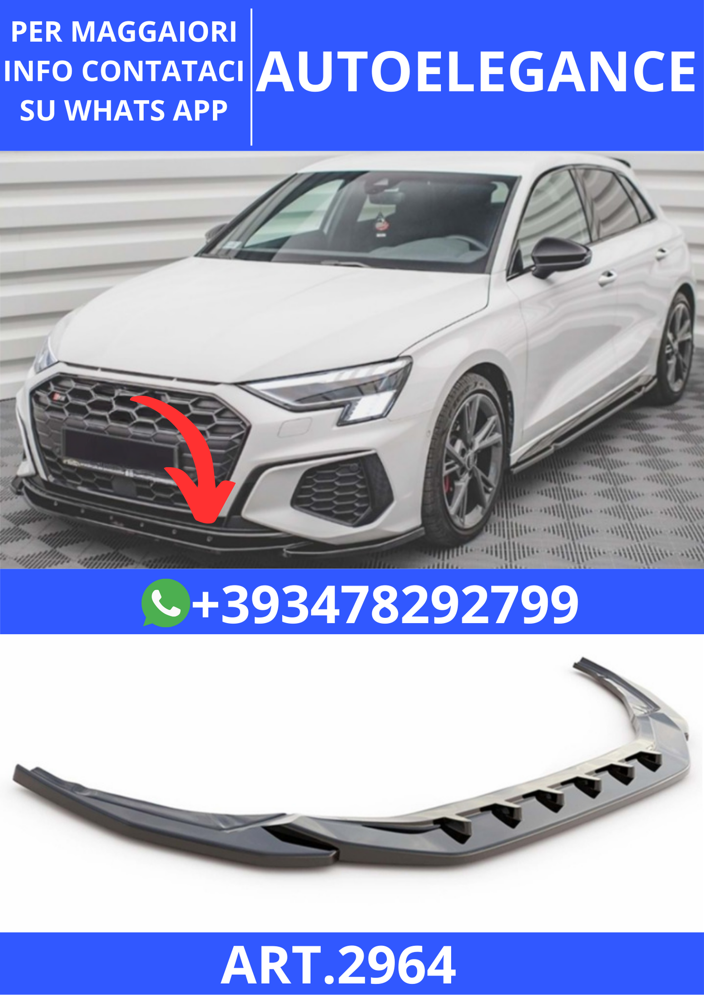 💫ART.2964 Splitter S3/S Line V4 Audi A3 S 8Y 2020+💫