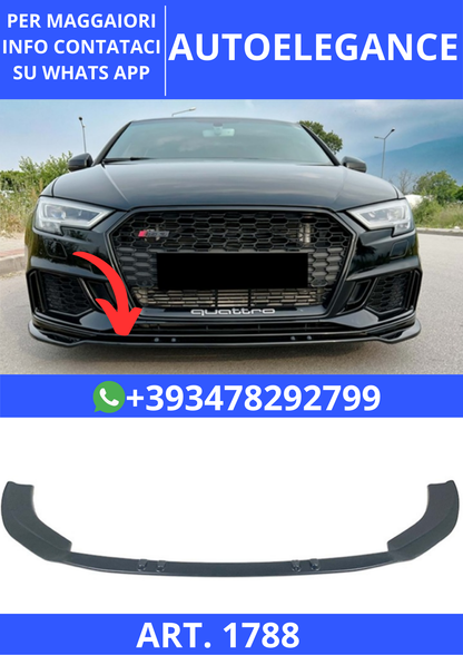 💫ART. 1788 SPLITTER A3 8V 2017-2020 RS3 NERO LUCIDO💫