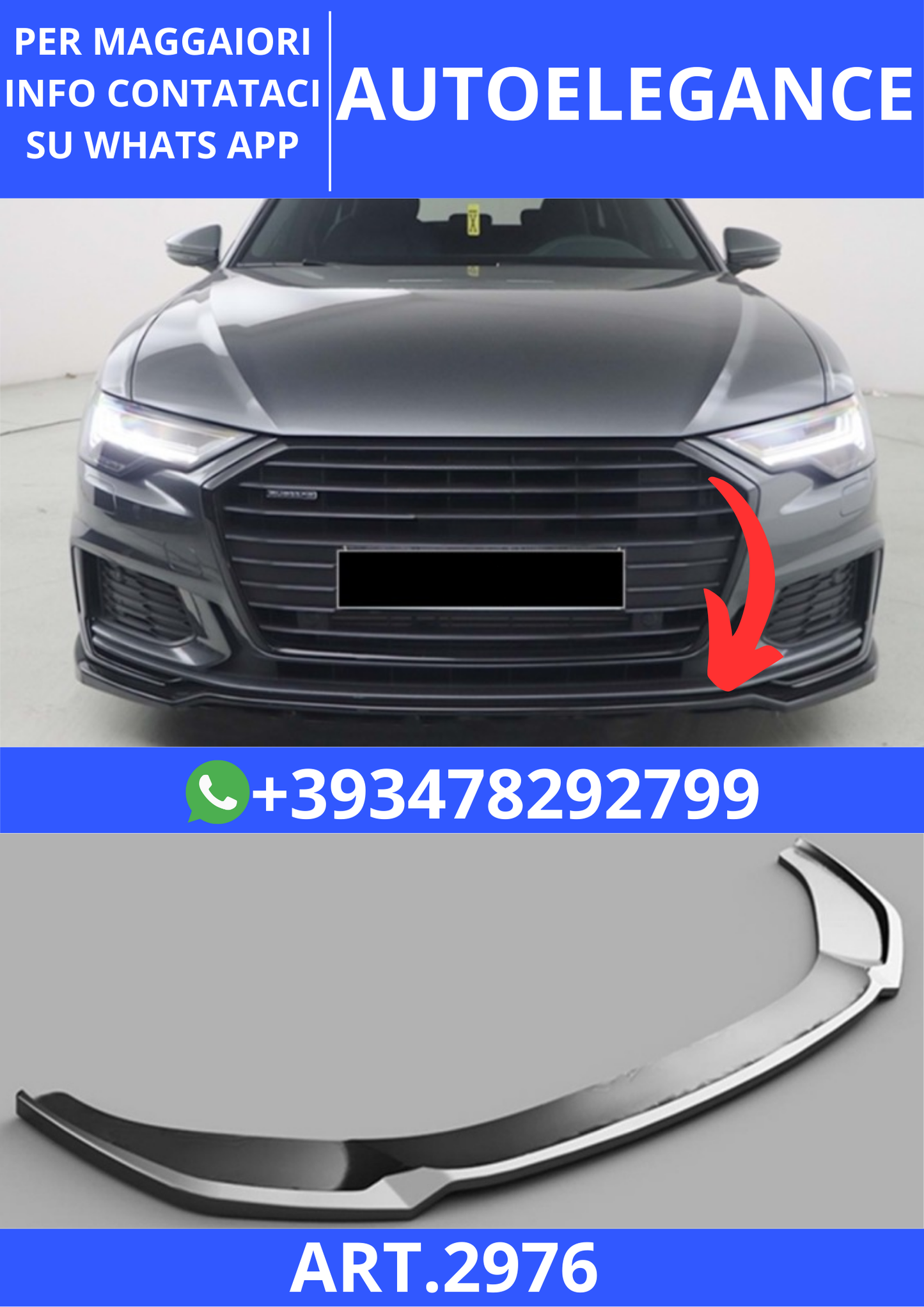 💫ART.2976 Splitter S6/S Line V2 Style Audi A6 S C8 2018+💫