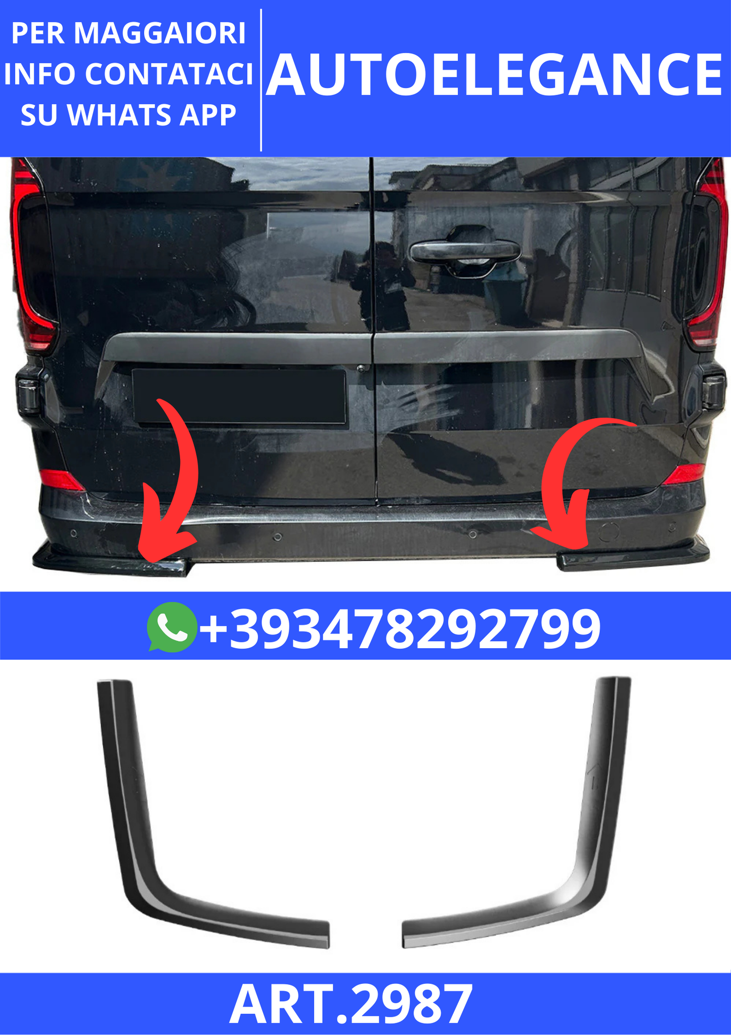 💫ART.2987 Flaps VW Transporter T7 2024+ / FORD Transit Custom Mk2 2023+💫