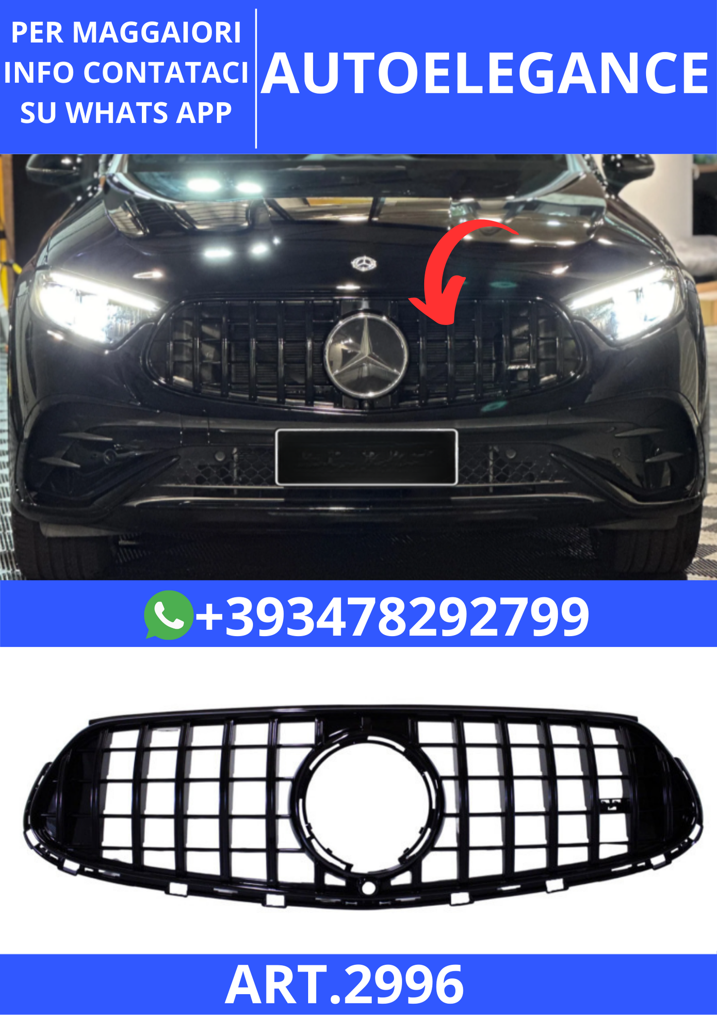 💫ART.2996 Griglia GLC - GLC coupe X254 C254 Nero Pianoforte 💫
