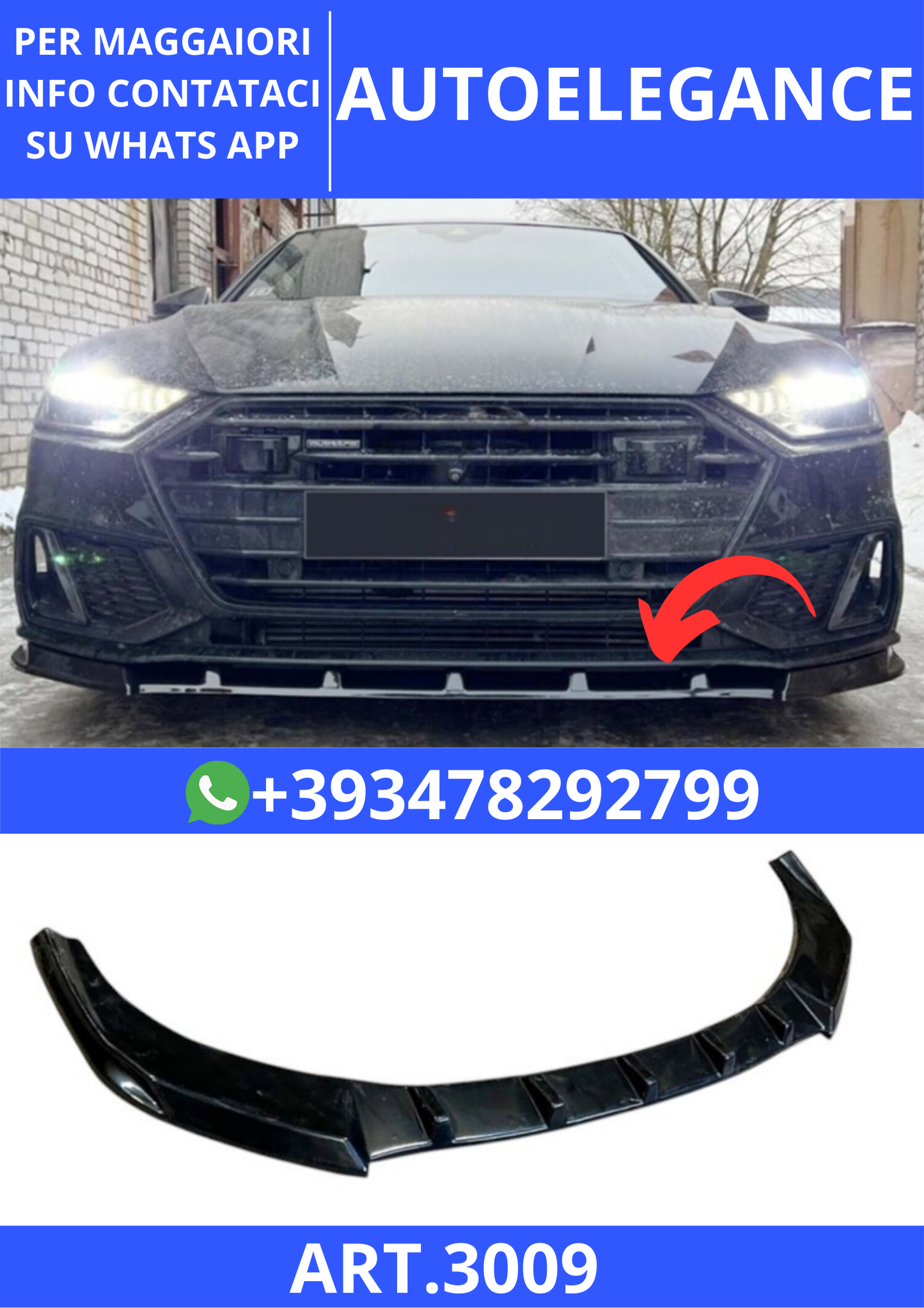 💫ART.3009 Splitter A Plus 4K S7 S Line V1 Style Audi A7 C8 2018+💫