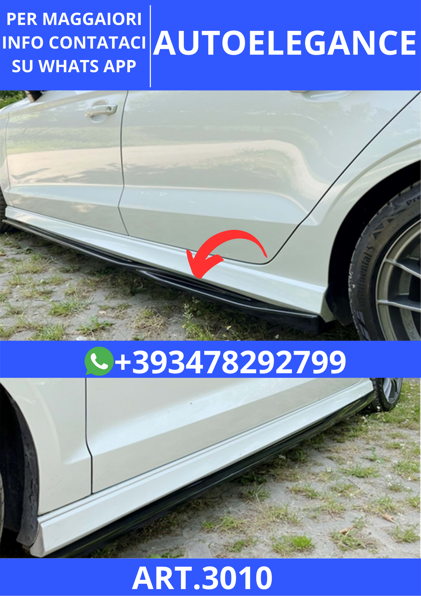 💫ART.3010 Sotto Minigonne S3/S Line V3 Style Audi A3 S 8V SD 2012+💫