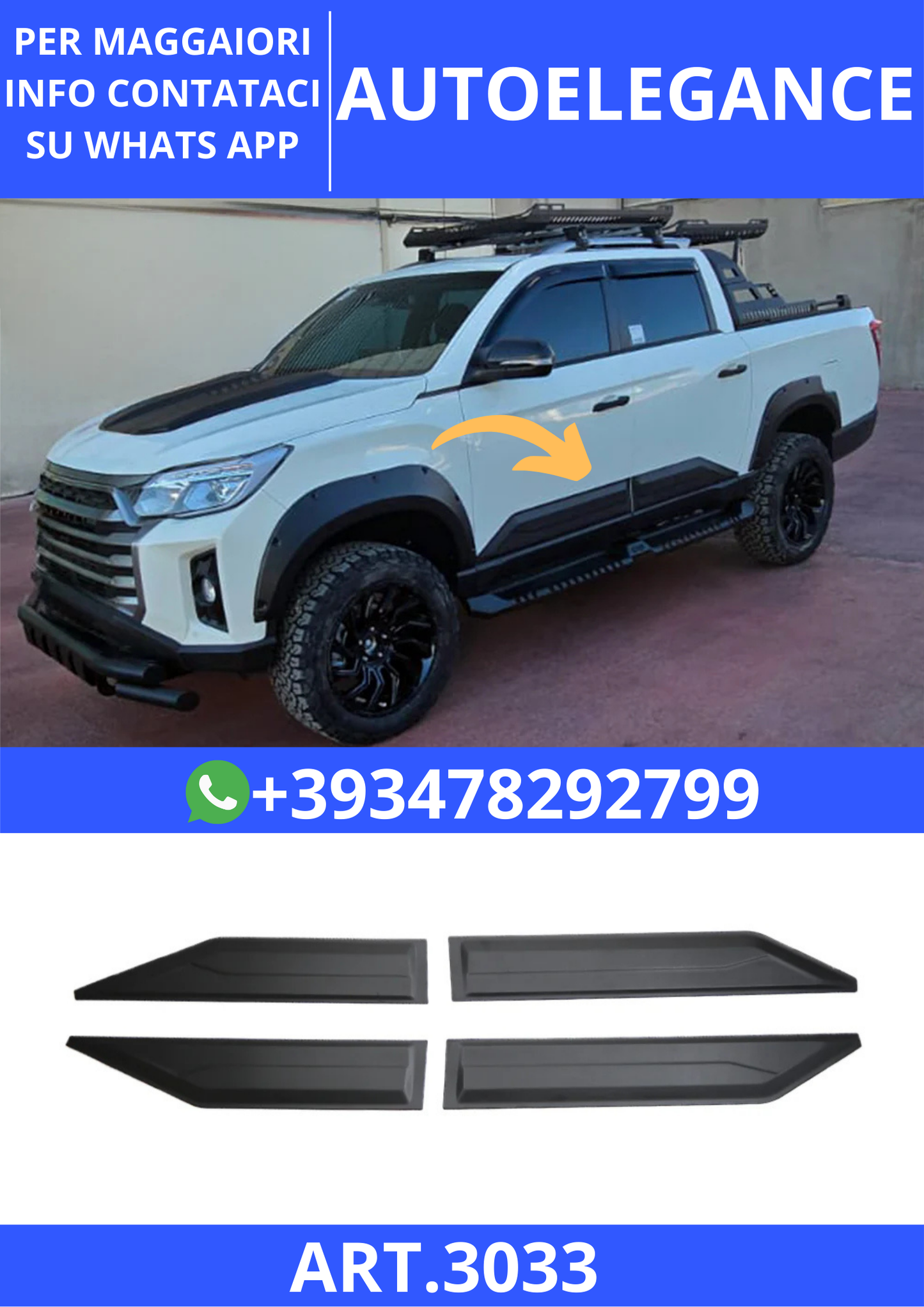💫ART.3033 Protezione Portiere per SSANGYONG Musso Grand 2018-2024💫