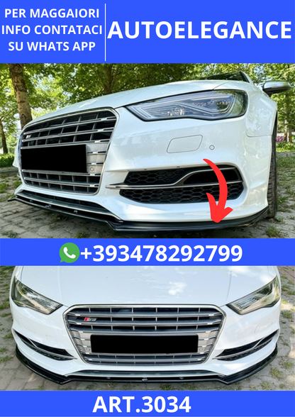 💫ART.3034 Splitter A Plus /S Line V2 Style Audi A3 S3 8V SD 2012+💫