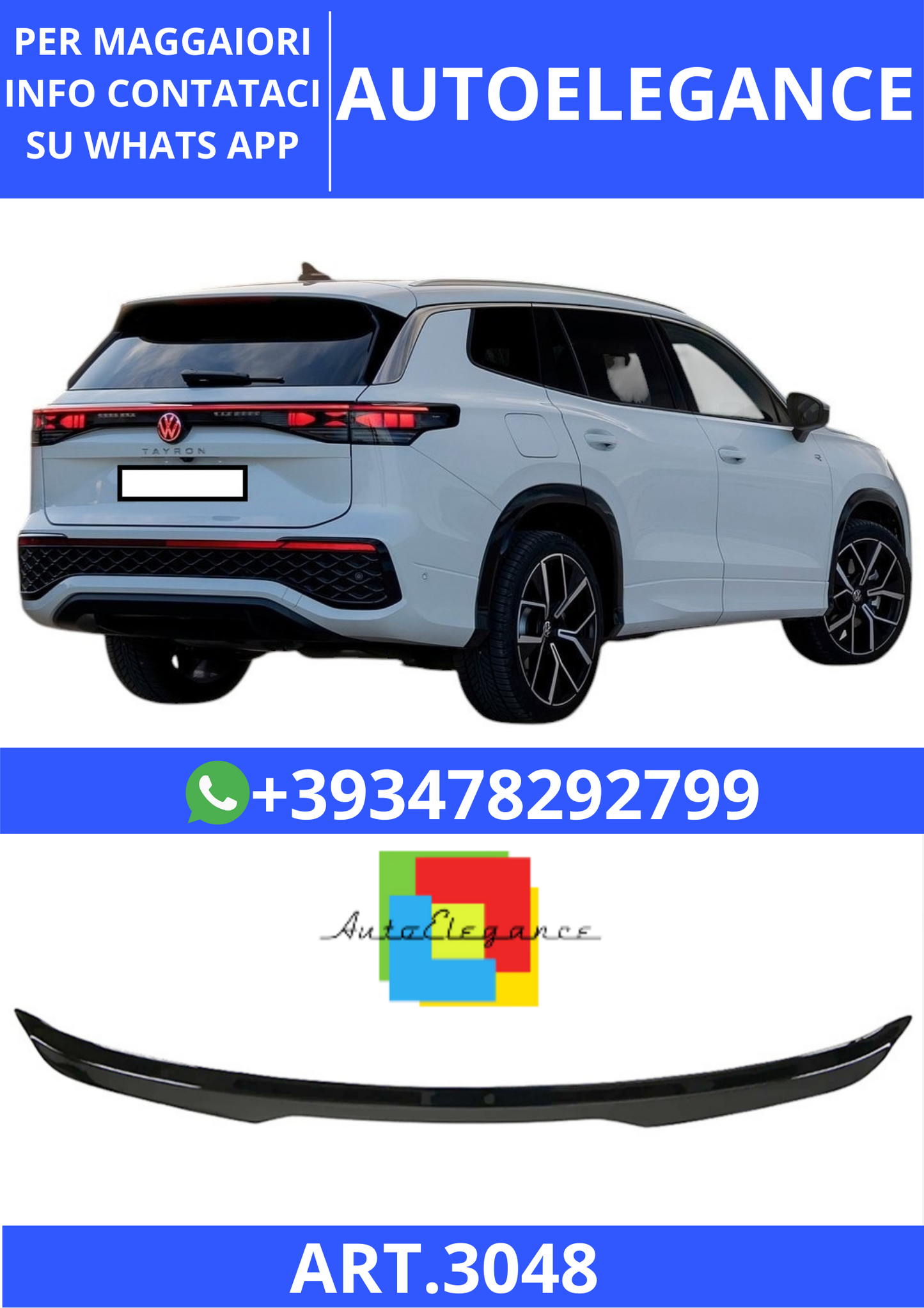 💫ART.3048 Spoiler A Plus Std./R Line V1 VW Tayron Mk2 2024+💫