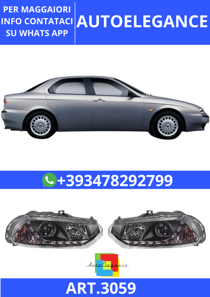 💫ART.3059 Set Fari Anteriori Dayline (sinistra e destra) Alfa Romeo - Nero💫