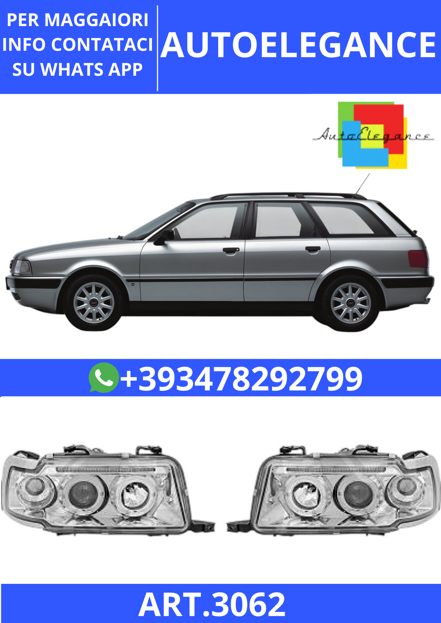 💫ART.3062 Set Fari Anteriori Audi 80 Lim/Avant (B4) 91-95💫