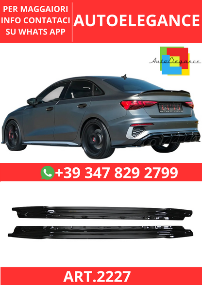 💫ART.2227 SOTTO MINIGONNE A3 8Y S3 2020-2024 (Sedan/Sportback) NERO LUCIDO💫