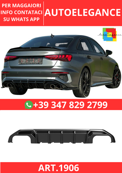 💫ART.1906 DIFFUSORE A3 8Y 2020+ SLINE S3 BERLINA + SPORTBACK NERO LUCIDO💫