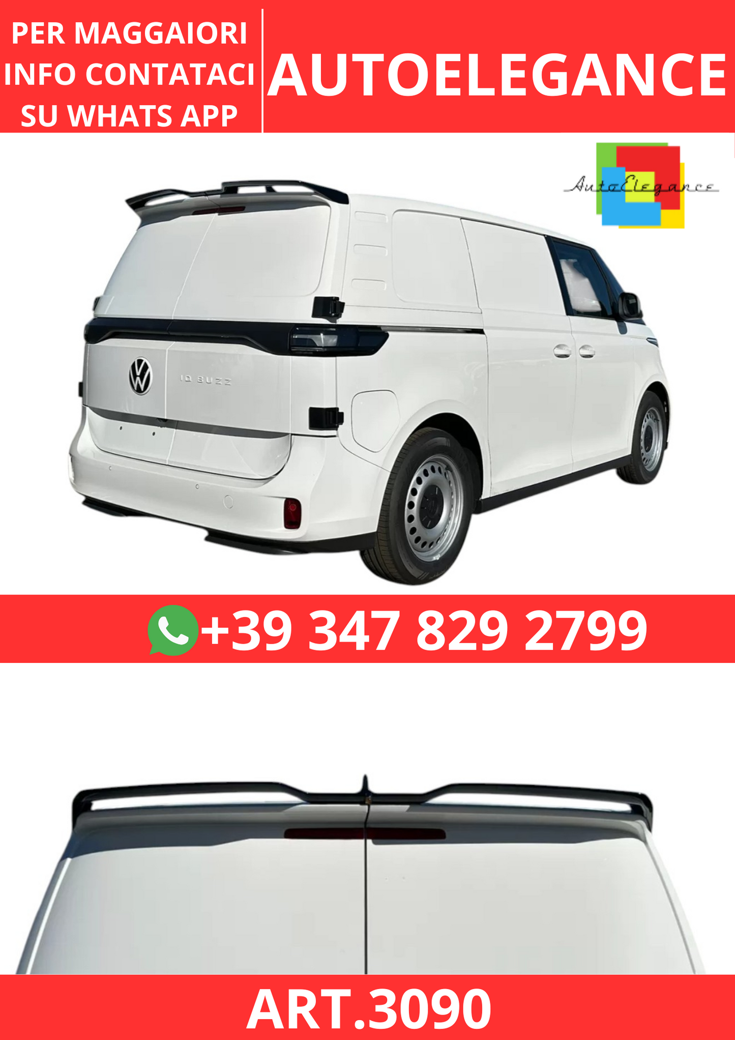 💫ART.3090 Spoiler Tetto Barn Doors Volkswagen ID. Buzz💫