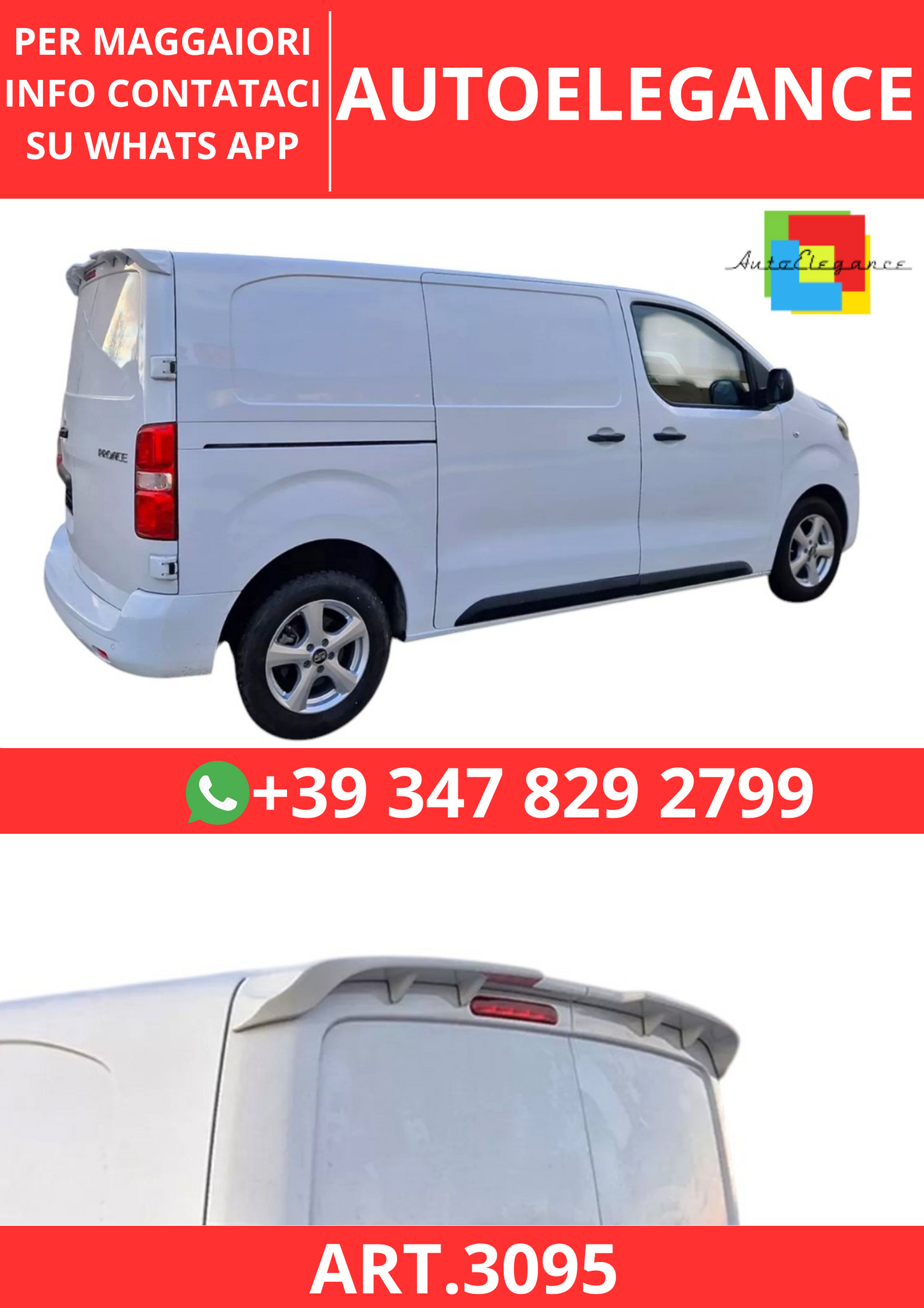 💫ART.3095 V.2 Spoiler Tetto Barn Doors Peugeot Expert / Traveller Mk3 (2016-)💫