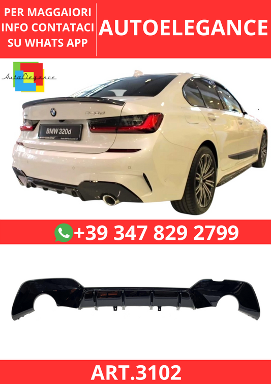 💫ART.3102 Diffusore BMW G20 / G21 Look M Performance III Nero Lucido💫