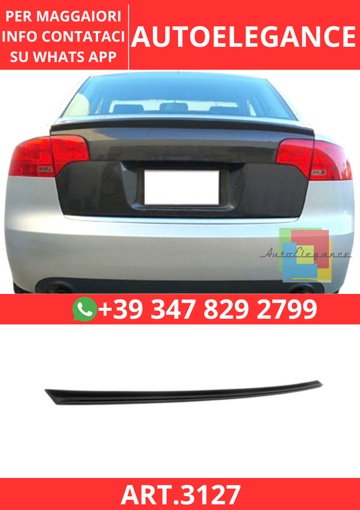 💫ART.3127 Spoiler Carbonio Audi A4 B7 05-08💫