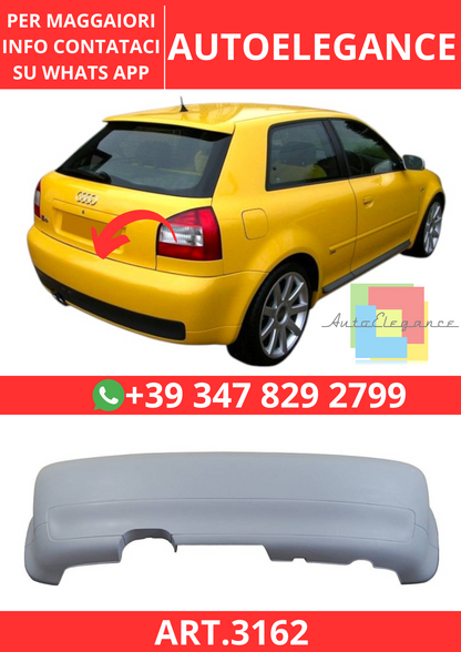 💫ART.3162 Paraurti Posteriore Audi A3 '96-02 S3 VETRORESINA💫