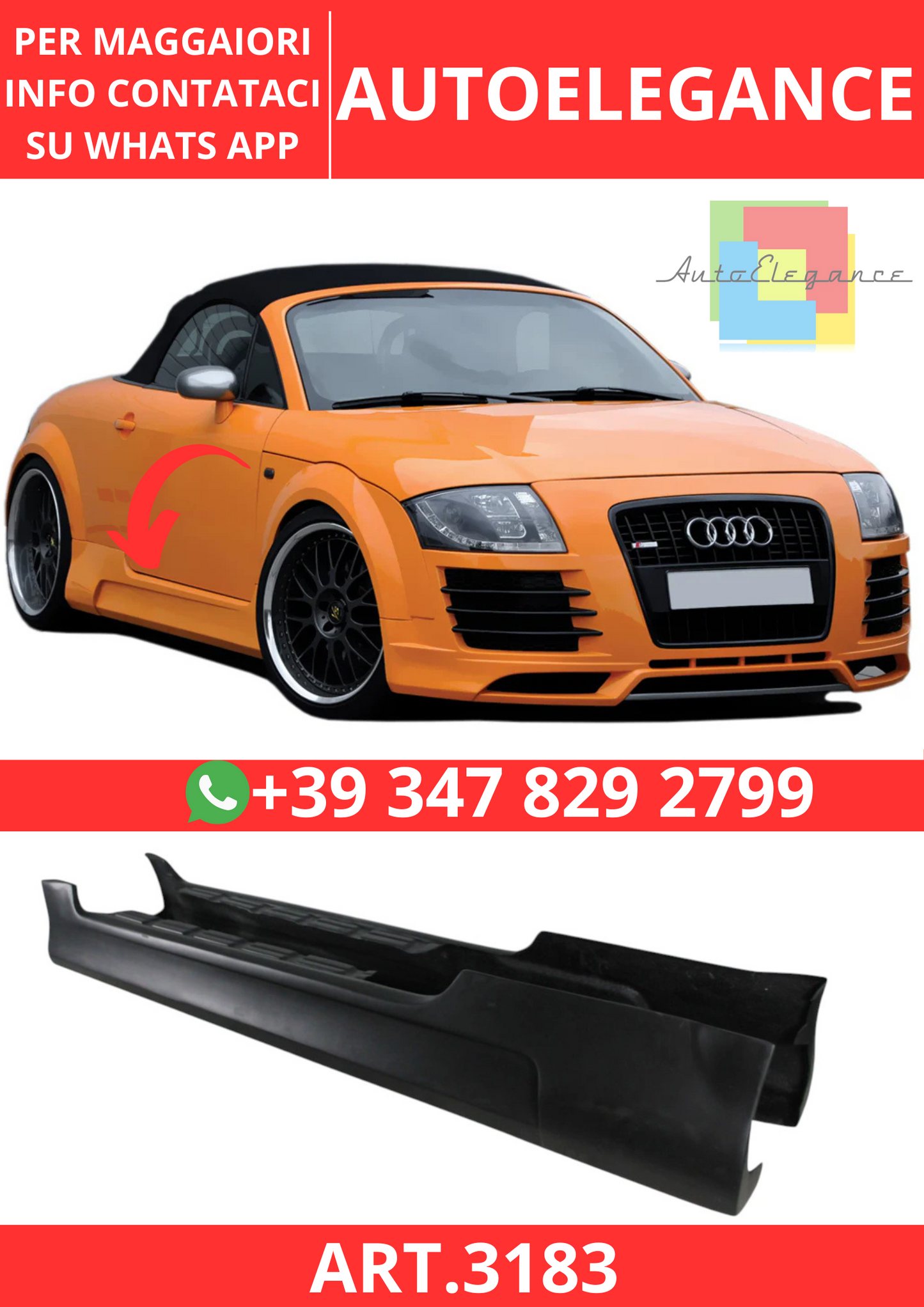 💫ART.3183 Minigonne Audi TT 98-05 8N Tipo R8💫
