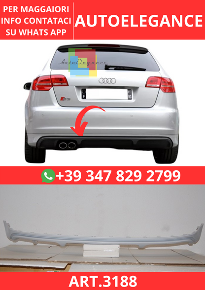 💫ART.3188 Diffusore Audi A3 2005-2012 8P Look S3 3P💫